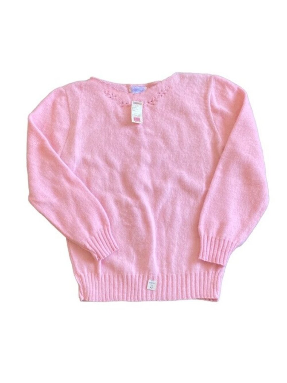Vintage Arielle NY Pink Sweater Womens 42 Bateau Neck Acrylic Made USA NWT